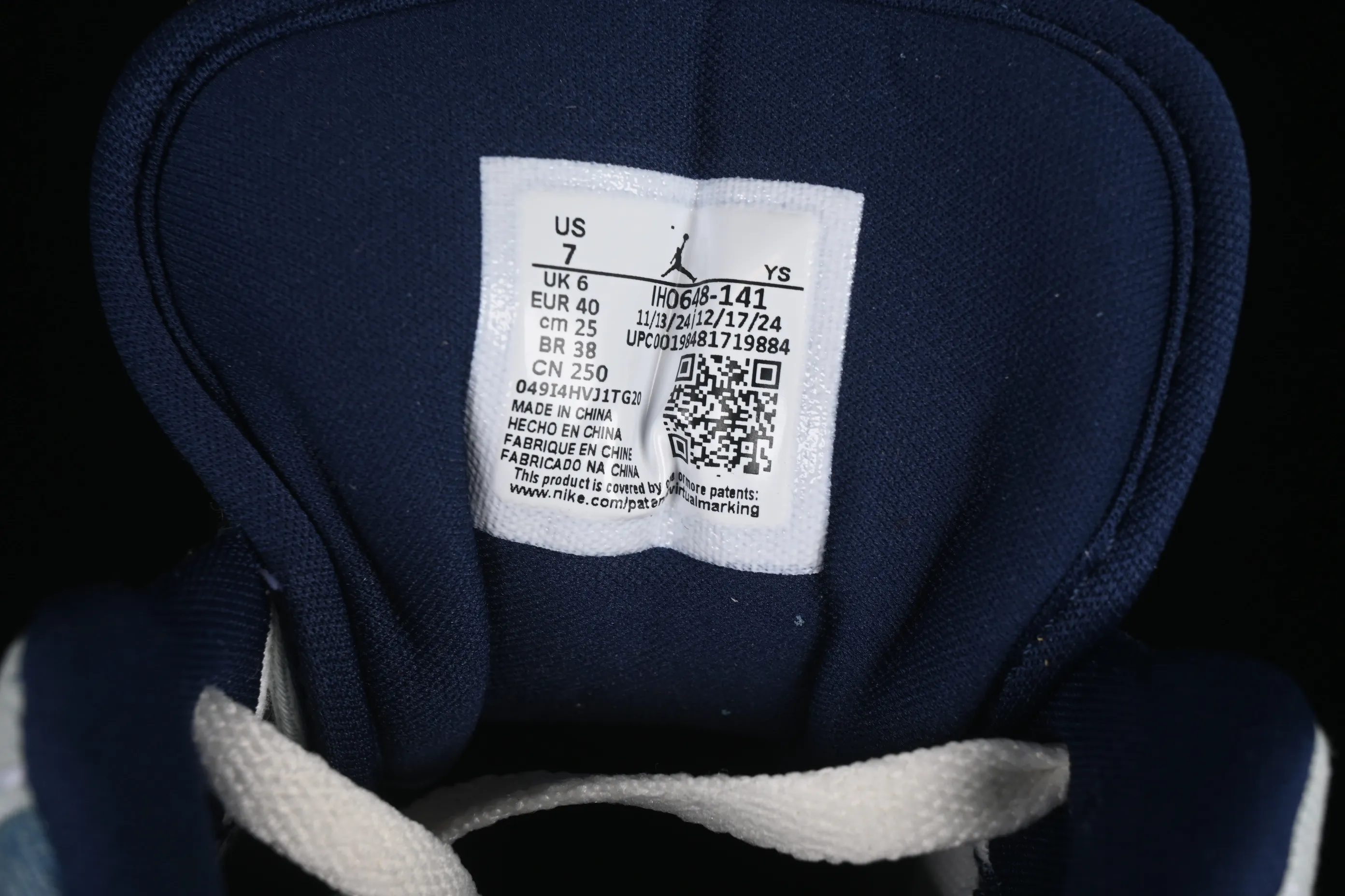 All categories Air Jordan Jordan series basketball shoes Air Jordan 1 Low G version pure original Air Jordan 1 Low "Canadian Tuxedo" AJ1 Joe 1 cowboy trend low-top basketball shoes IH0648-141